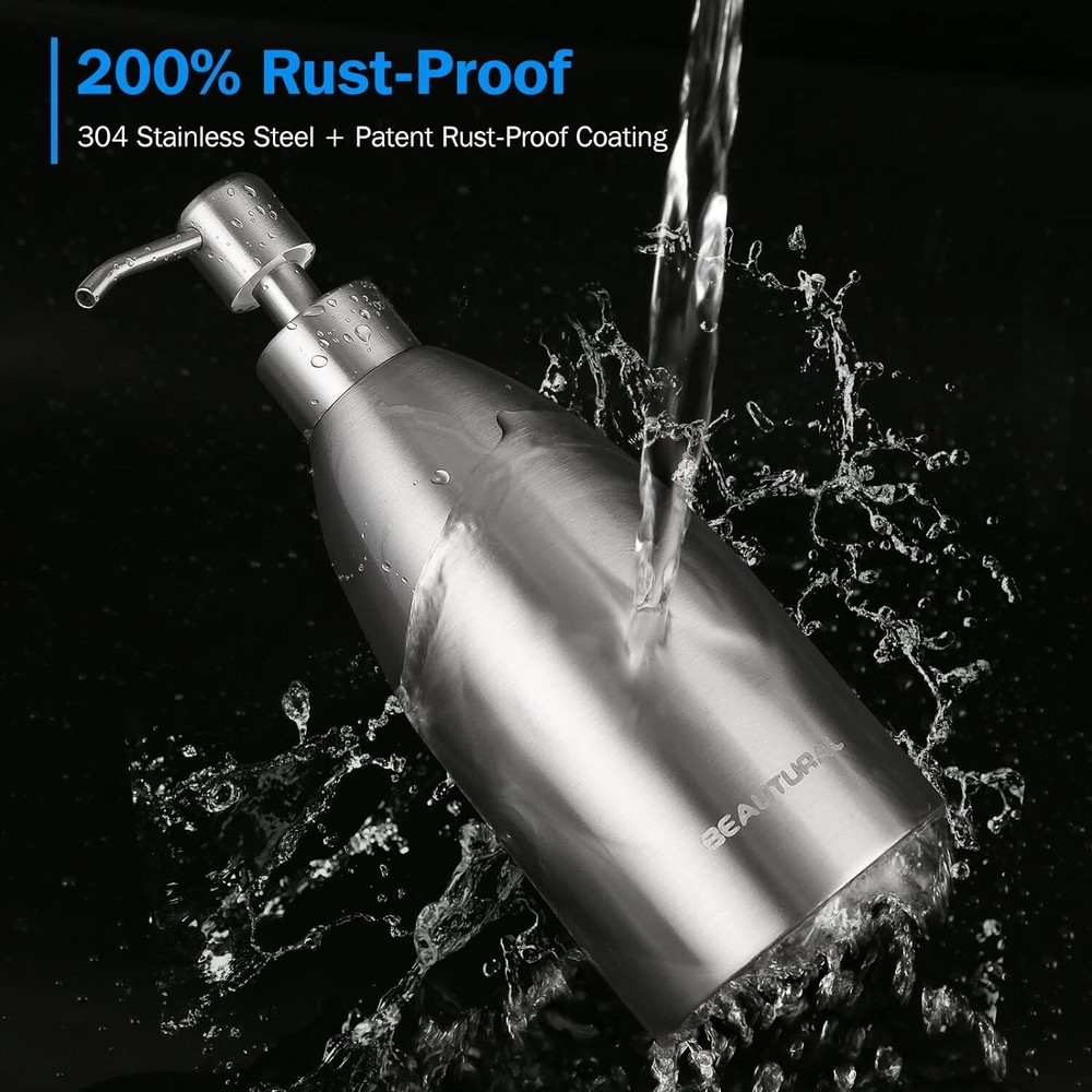 Stainless Steel Soap Dispenser 15.2 Oz Rust Proof Upgraded Version Silver New