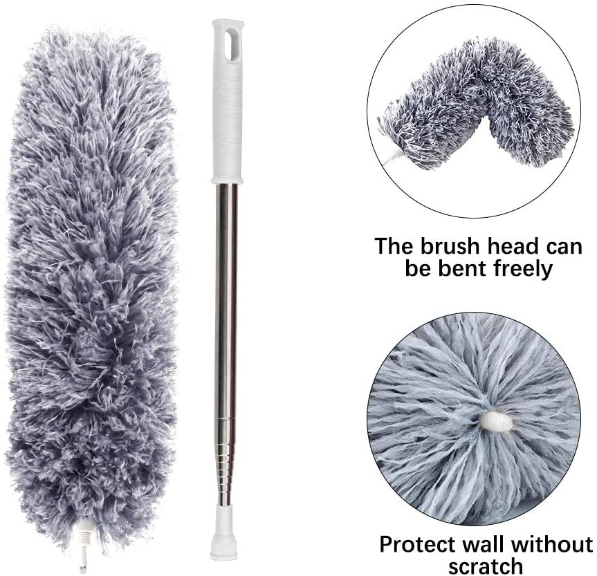 Microfiber Feather Duster Extendable Duster with 100 Inches Extra Long Pole, Ben