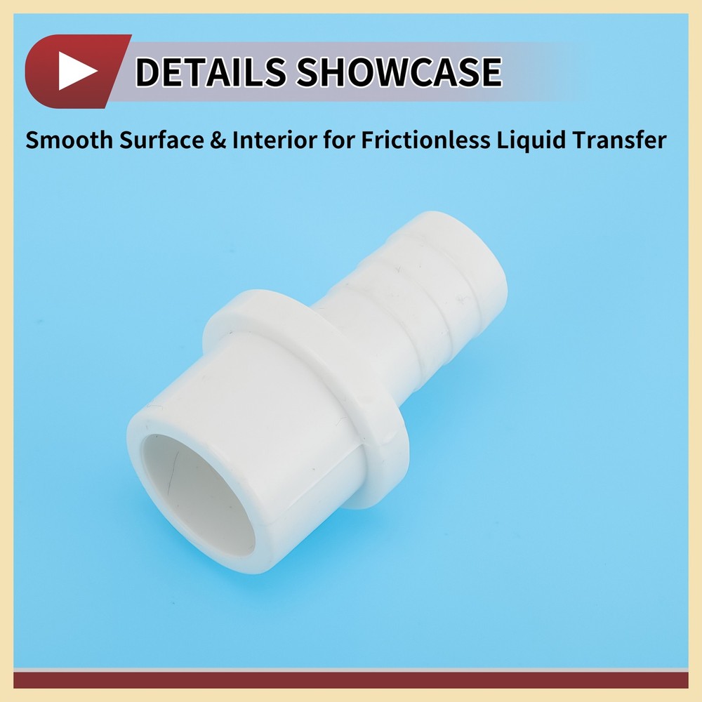 Plastic Hose Barb Fitting 1"x0.6" Straight Through Pipe Connector 5 Pcs