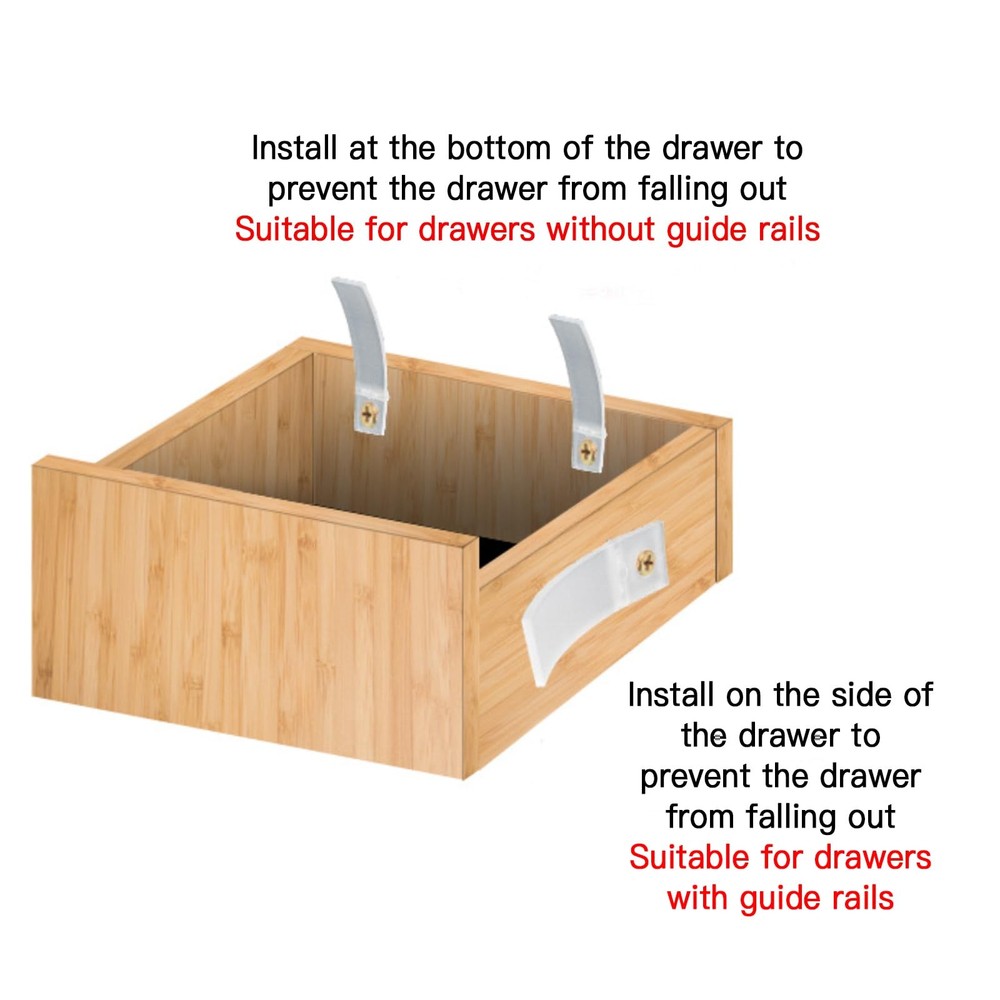 Joyangy 20Pcs Non-Slip Drawer Stops, Clear PVC Rectangular-60mm,