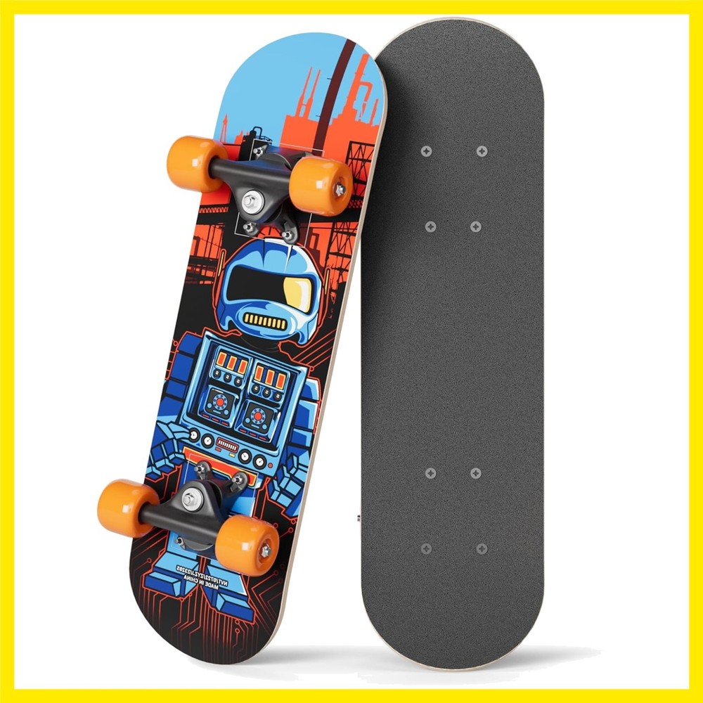 17" Micro Complete Skateboard | Maple Wood | ABEC 7 Bearings | Double Kick Co...