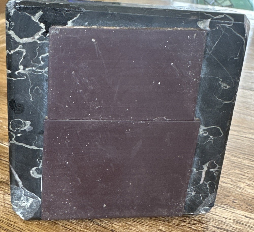 Antique Cast Zinc Blacksmith On Marble Plinth