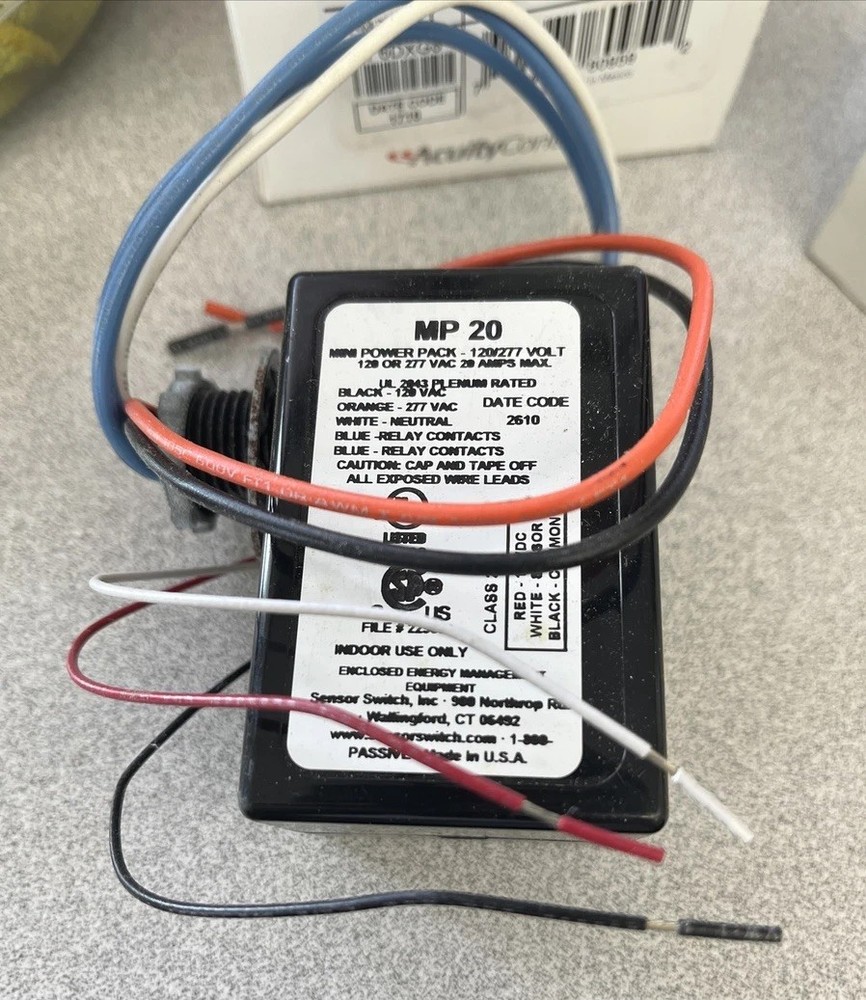 Sensor Switch MP20 Motion Detector - Black 120/277 Volt Power Pack