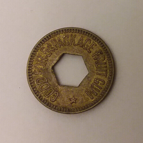 Package Fruit Gum 5 Cent Trade Token 21mm