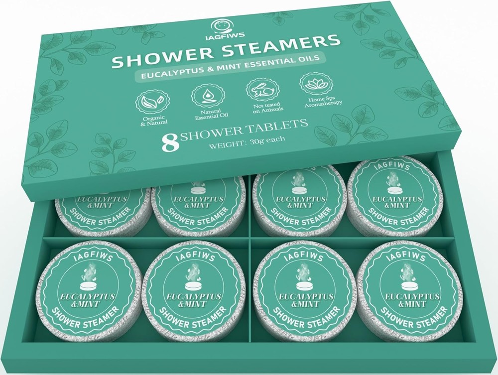 Shower Steamers Aromatherapy, 8-Pack Bombs Eucalyptus & Mint...