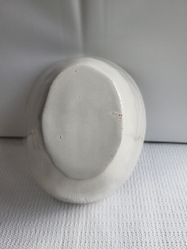 Antique White Ironstone Stoneware Deep Oval Corn Design Mold