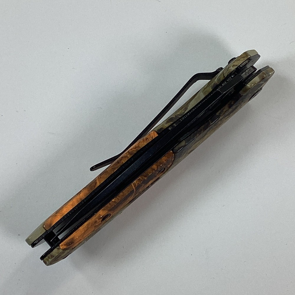 Old Timer Folding Pocket Knife Orange Treebark Camo