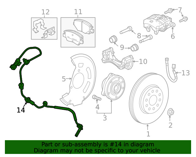 Genuine GM ABS Sensor 42808341