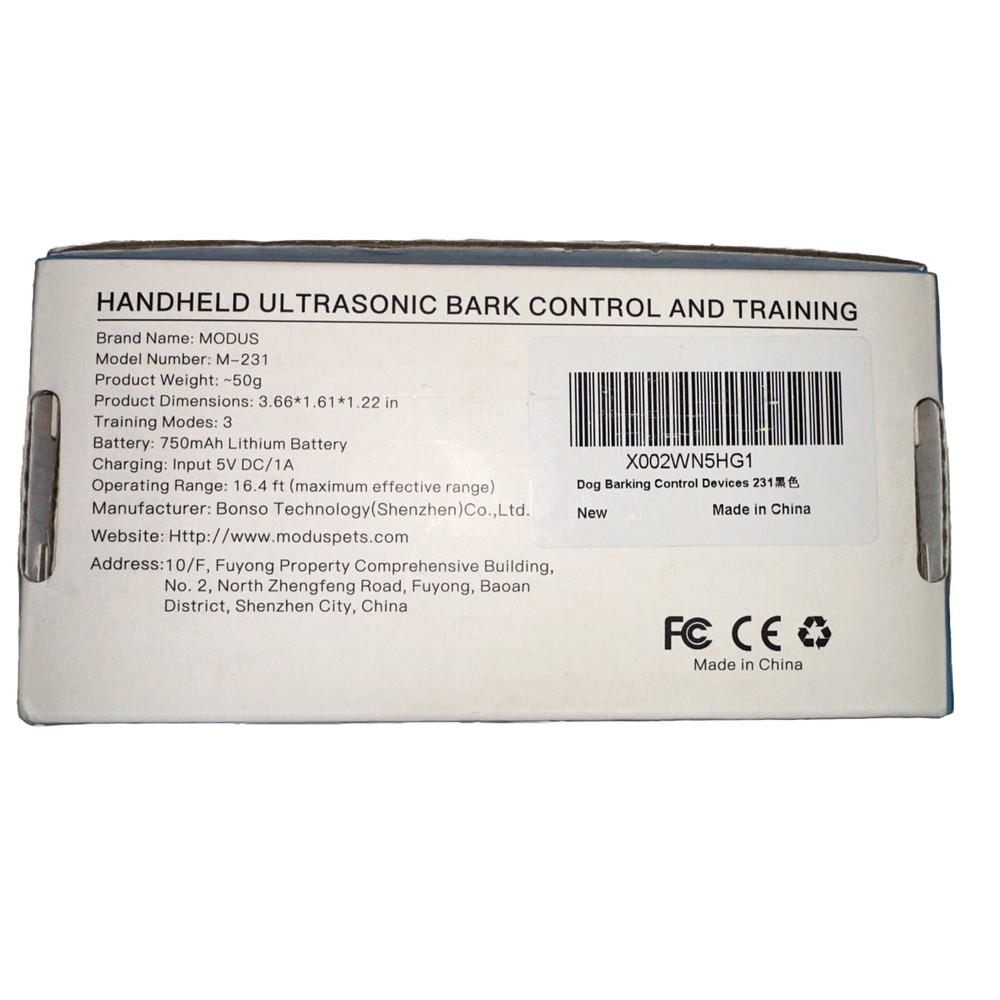 Modus Pets Intelligent Training Expert Handheld Ultrasonic Bark Control Device