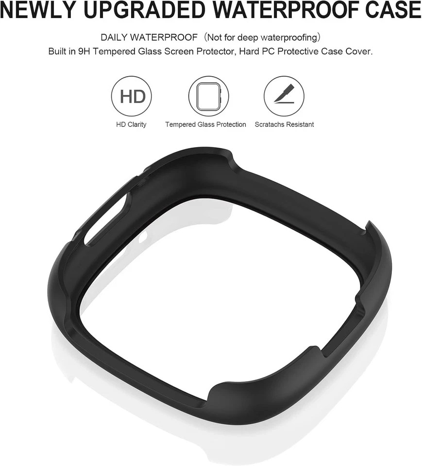 Meliya 4-Pack Screen Protector Tempered Glass Case for Fitbit Sense 2 / Versa...