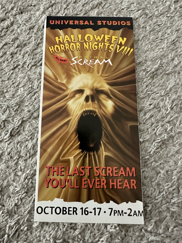Halloween Horror Nights 8 (1998) Guide Map EXCELLENT condition