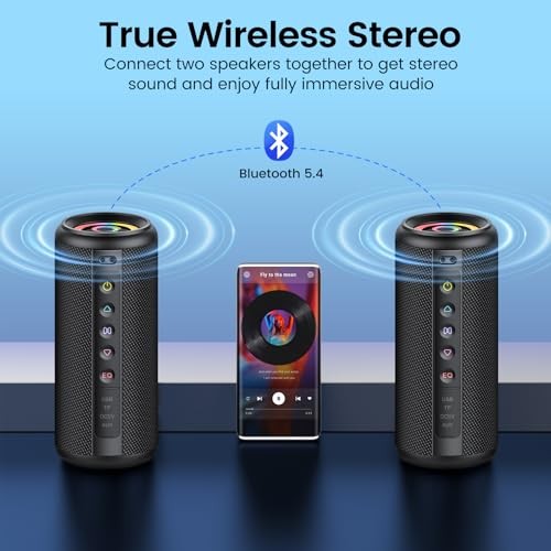 Portable Bluetooth Speaker, 2026 Bluetooth 5.4 Wireless Speaker with 20W HD
