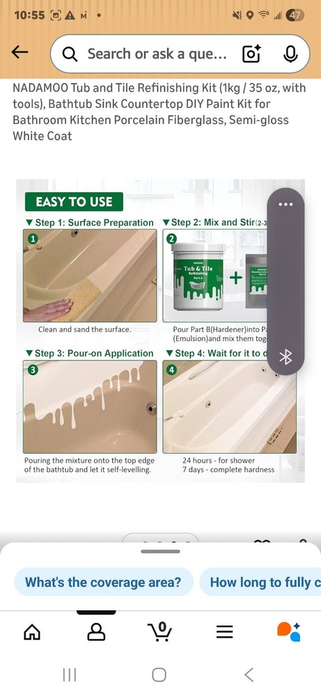Tub and Tile complete refinishing Kit