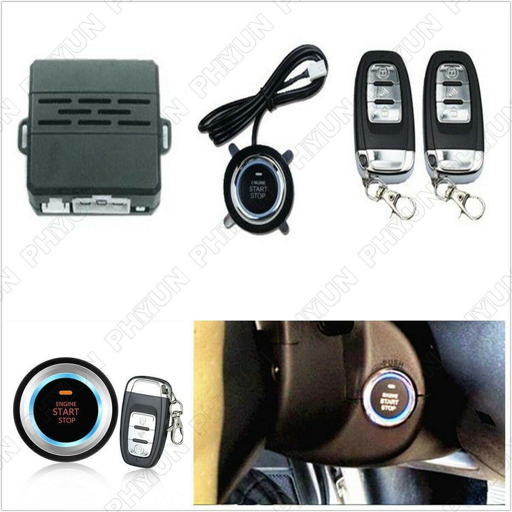 Car Alarm System Security Vibration Alarm Ignition Engine Remote Start Button US