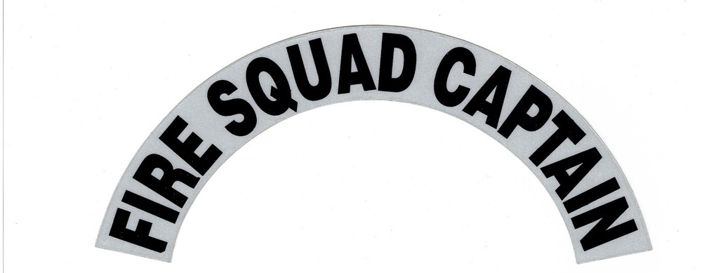 FIRE SQUAD CAPTAIN - Highly Reflective FIRE HELMET CRESCENT  DECALS -  A PAIR