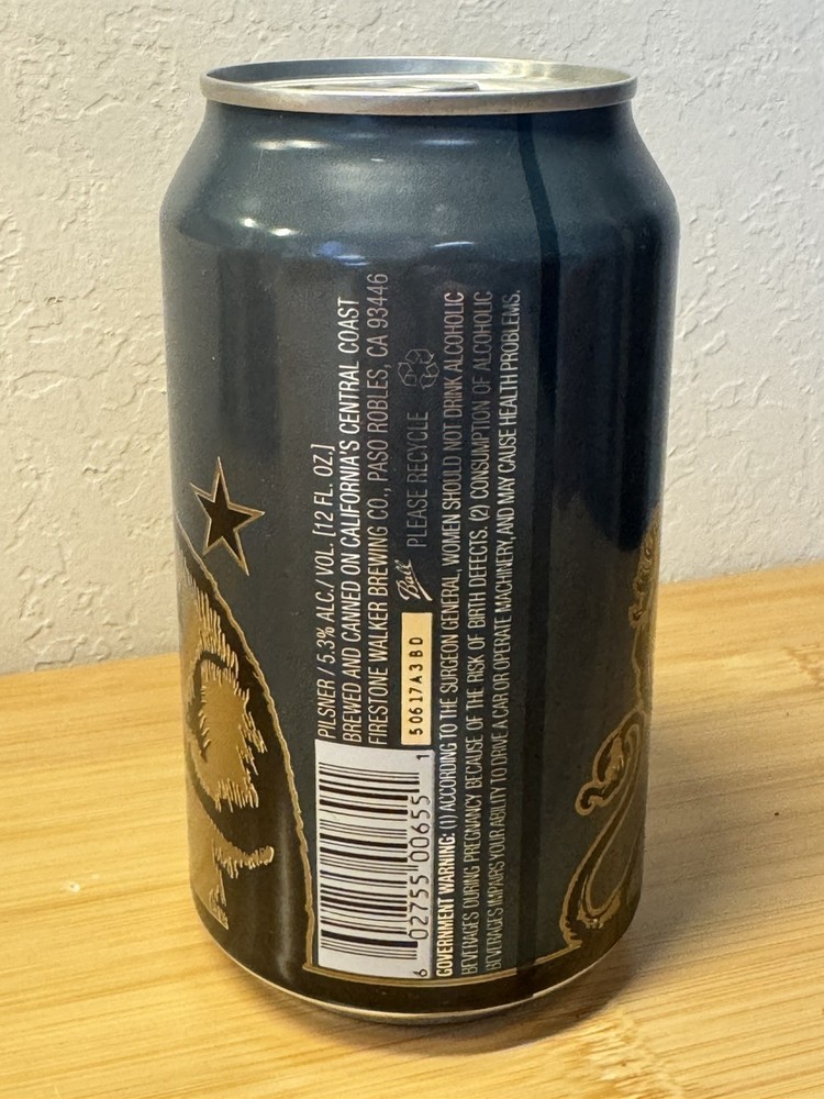 Firestone PIVO Hoppy Pils - Empty Beer Can Bottom Opened