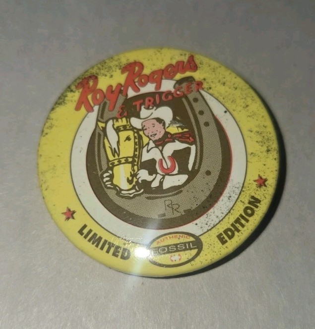 ROY ROGERS & TRIGGER FOSSIL LIMITED EDITION BUTTON PIN