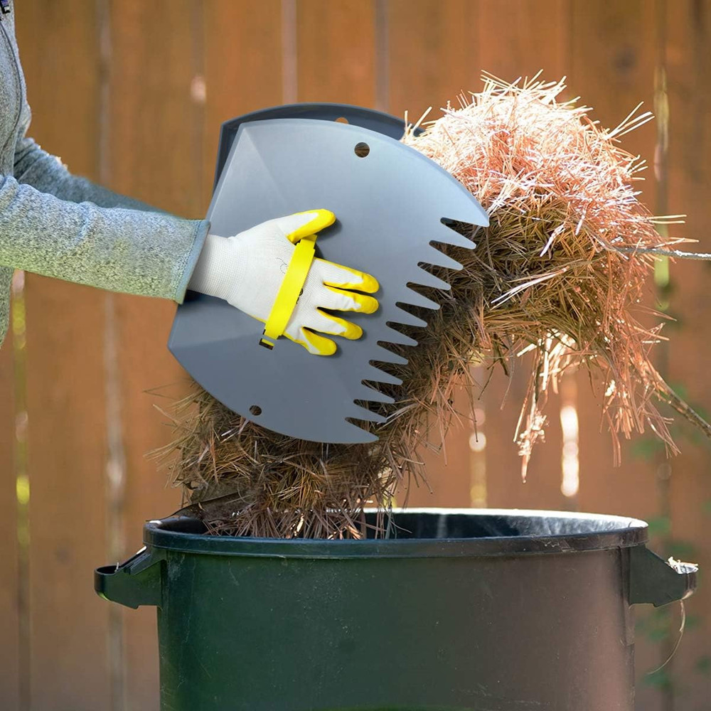 Leaf Scoops Hand Rake, Lightweight Leaf Grabber,Grey Leaf Collector, Leaf Picker