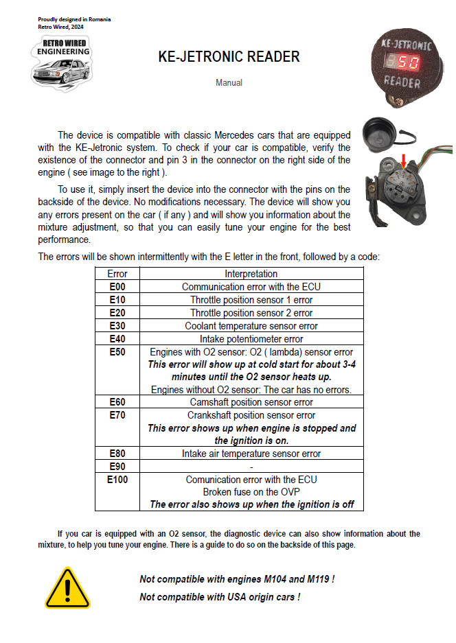 Mercedes KE-Jetronic tester / diagnostics device