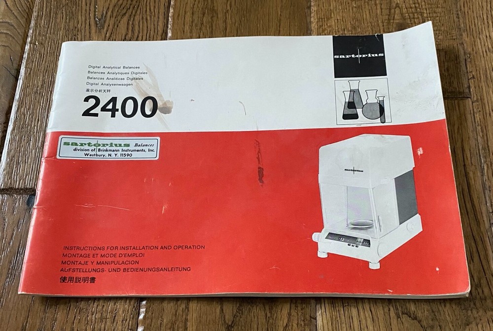 Sartorius Model 2400 Digital Analytical Balance Instruction Manual