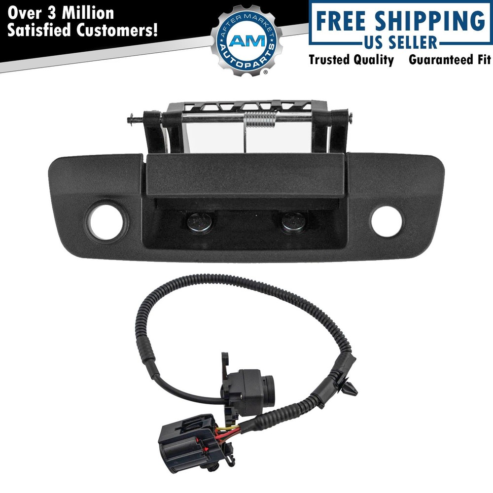 Black Textured Tailgate Handle & Reverse Backup Camera Kit Set for Ram Pickup