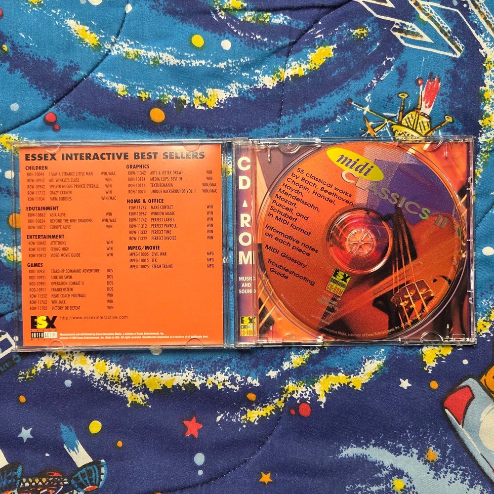 Essex Interactive MIDI Classics II CD-ROM Windows 95 PC Classical MIDI Software