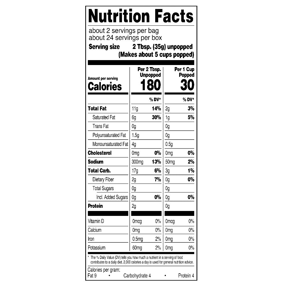 Extra Butter Flavored Microwave corn, 2.55 oz, 12 Count