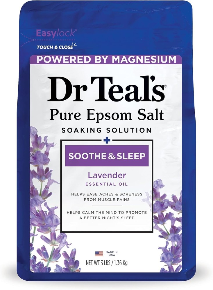 Dr. Teal's Lavender Epsom Salt Soaking Solution - 3lbs for Relaxation & Sleep