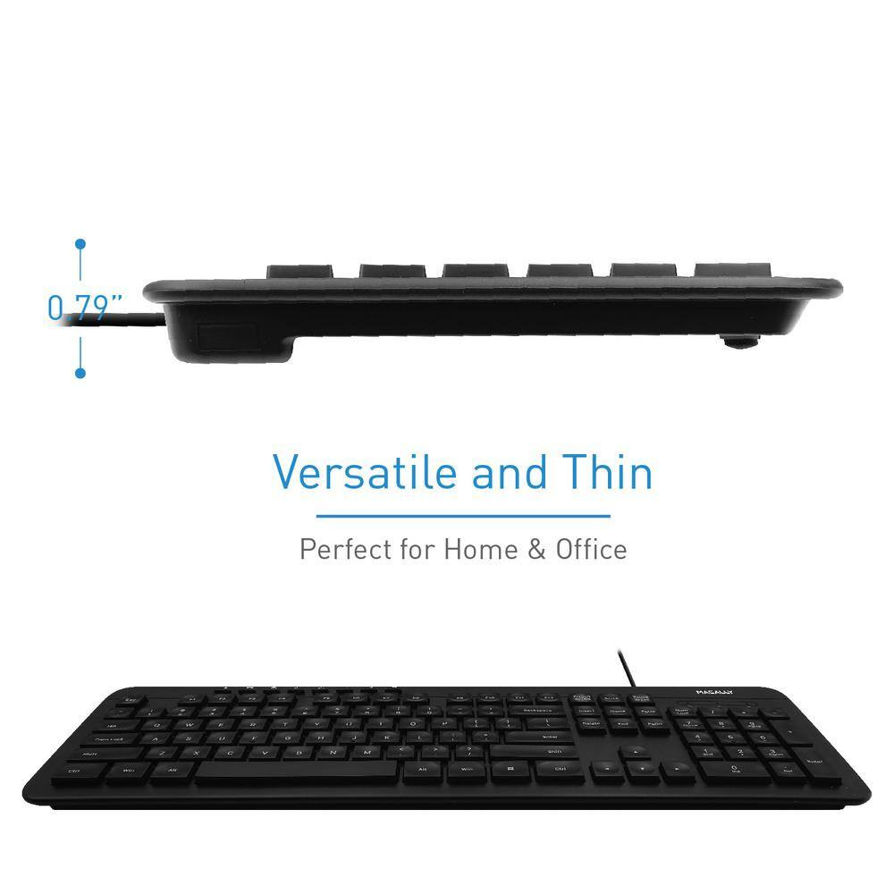 USB Wired Keyboard and Mouse Combo Bundle for PC, Desktop Computer, Laptop, Note