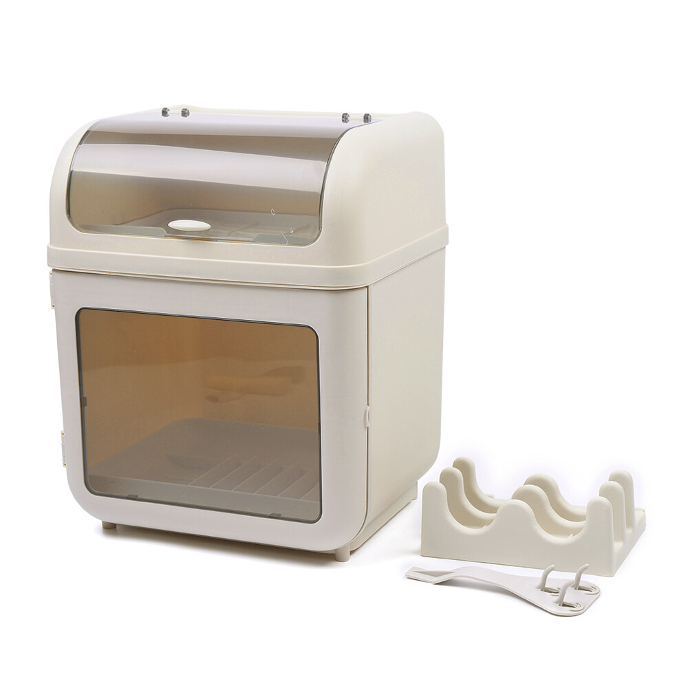 2-Tier Storage Box Dish Holder Tableware Organizer Dish Drying Rack Kitchen Tool