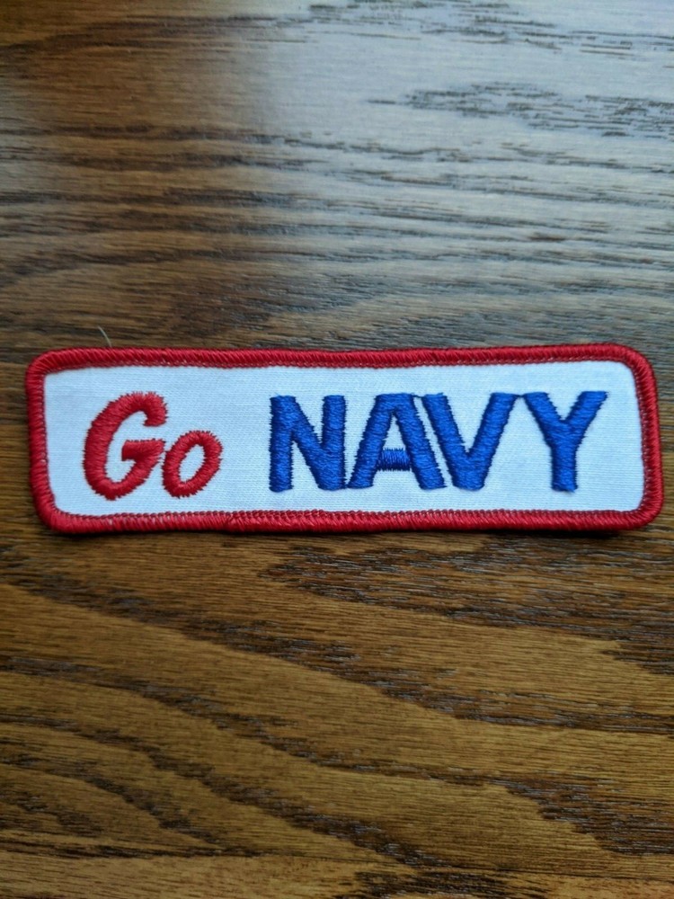 Go NAVY patch Red White and Blue