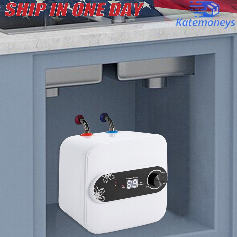 1.5KW Electric Mini-Tank Water Heater for RV Trailer Kitchen Under Sink Counter