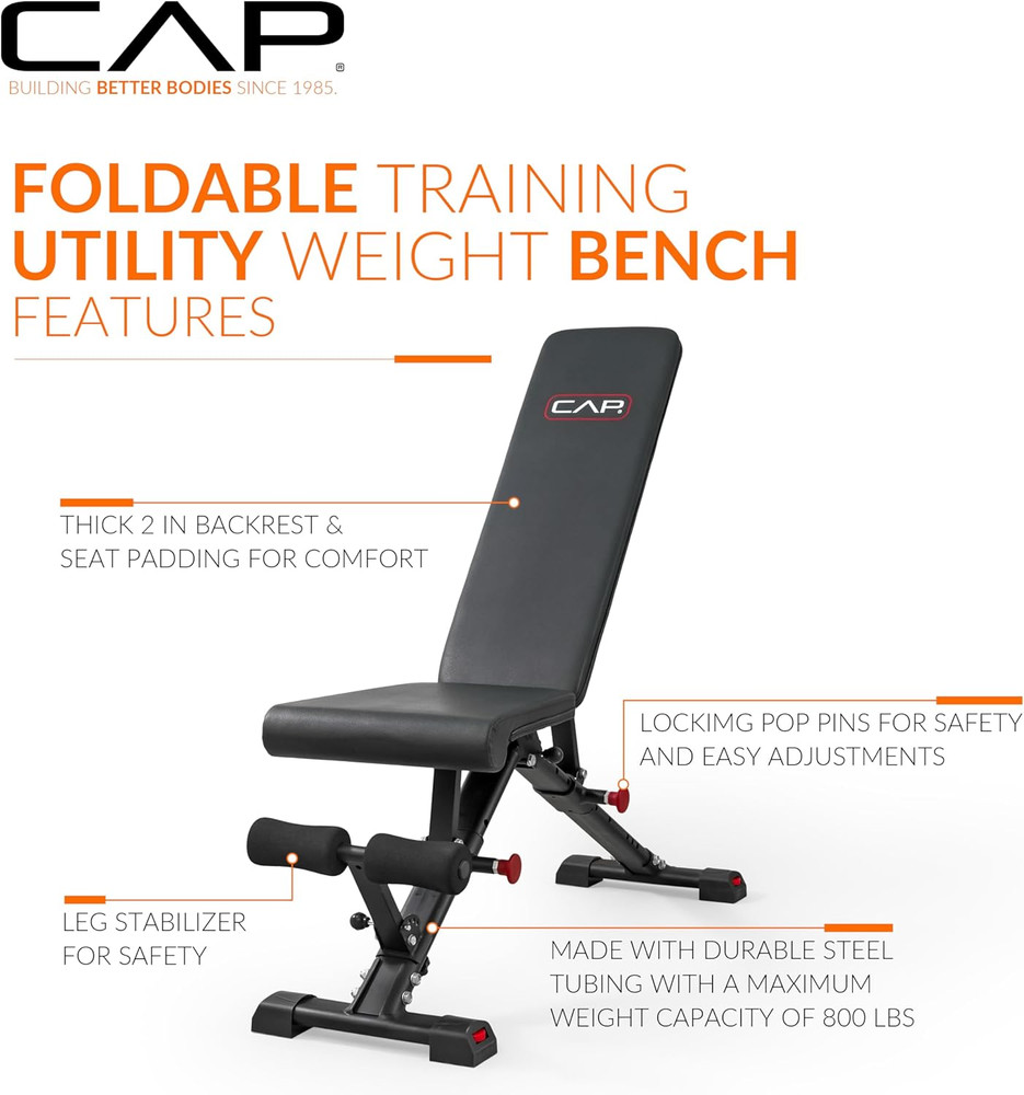 Multi-Purpose Adjustable Utility Strength Training Weight Bench | Multiple Optio