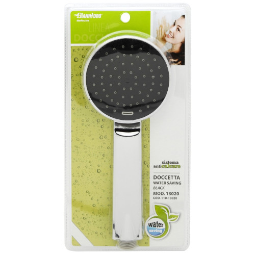 Single-jet shower with chrome water saving function Ø 95 mm bath shower
