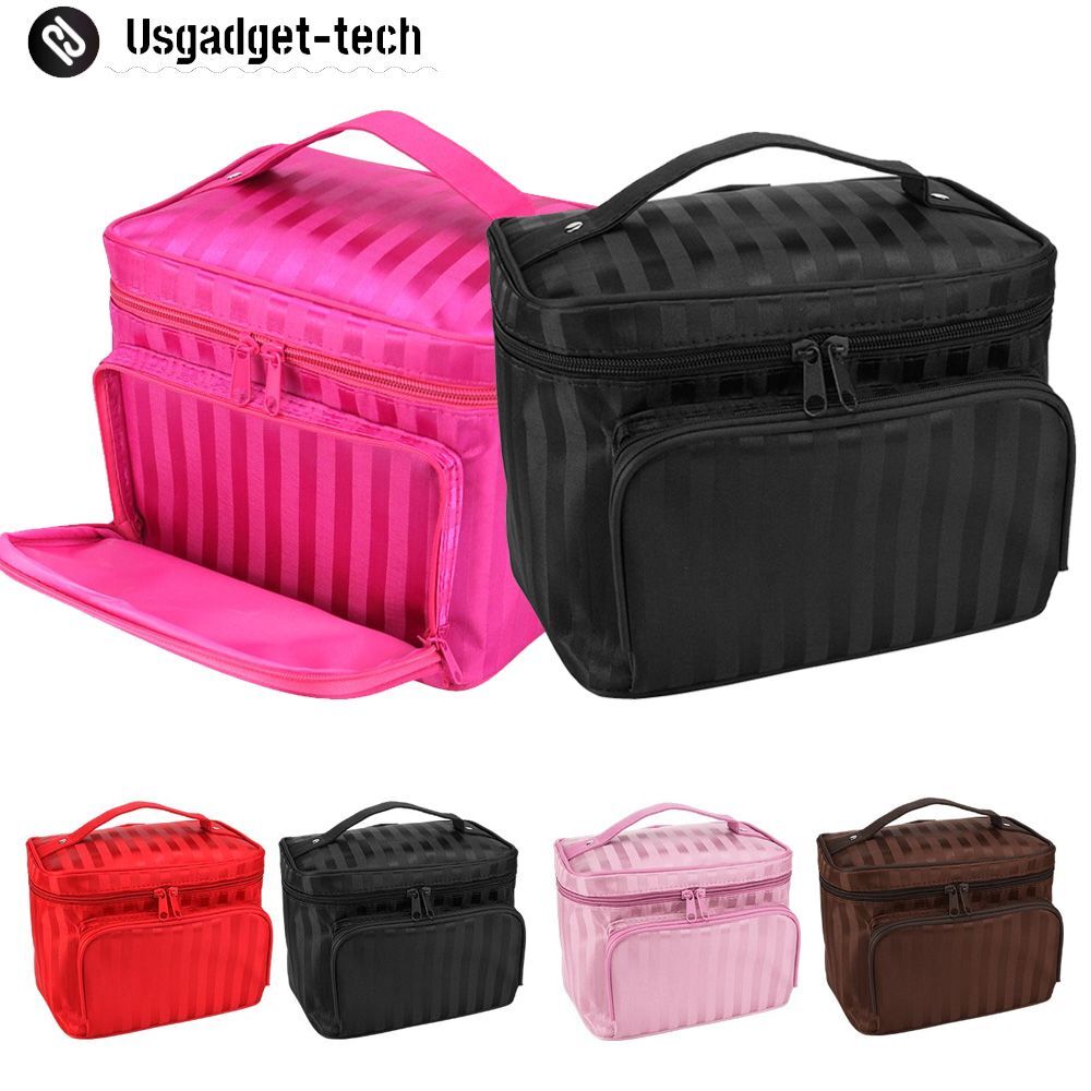 Large Professional Cosmetic Case Makeup Bag Storage Handle Organizer Travel Kit