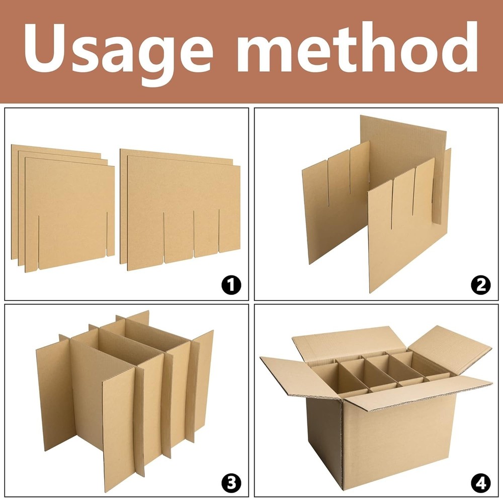 4 Sets Dish Packing Kit,Glass Dividers for Moving Boxes,Kitchen Dish Pack Kit...