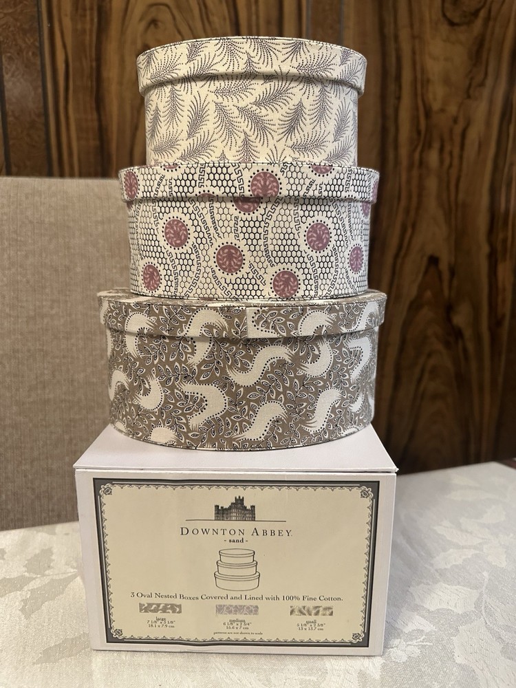 Downton Abbey nesting oval boxes and storage boxes by Quilted Koala