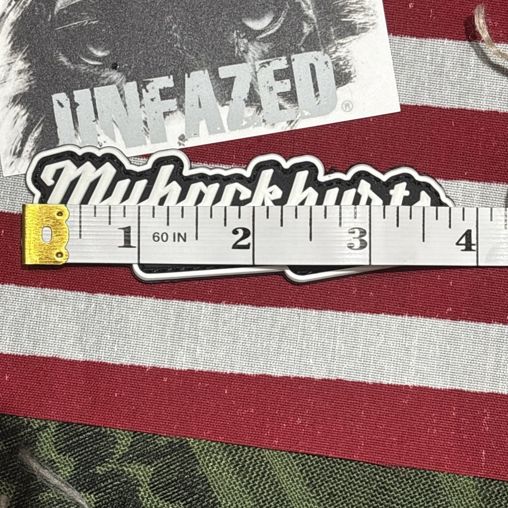 PvC My Back Hurts WhiteBk Tactical Hook & Loop Patch Rubber 3d
