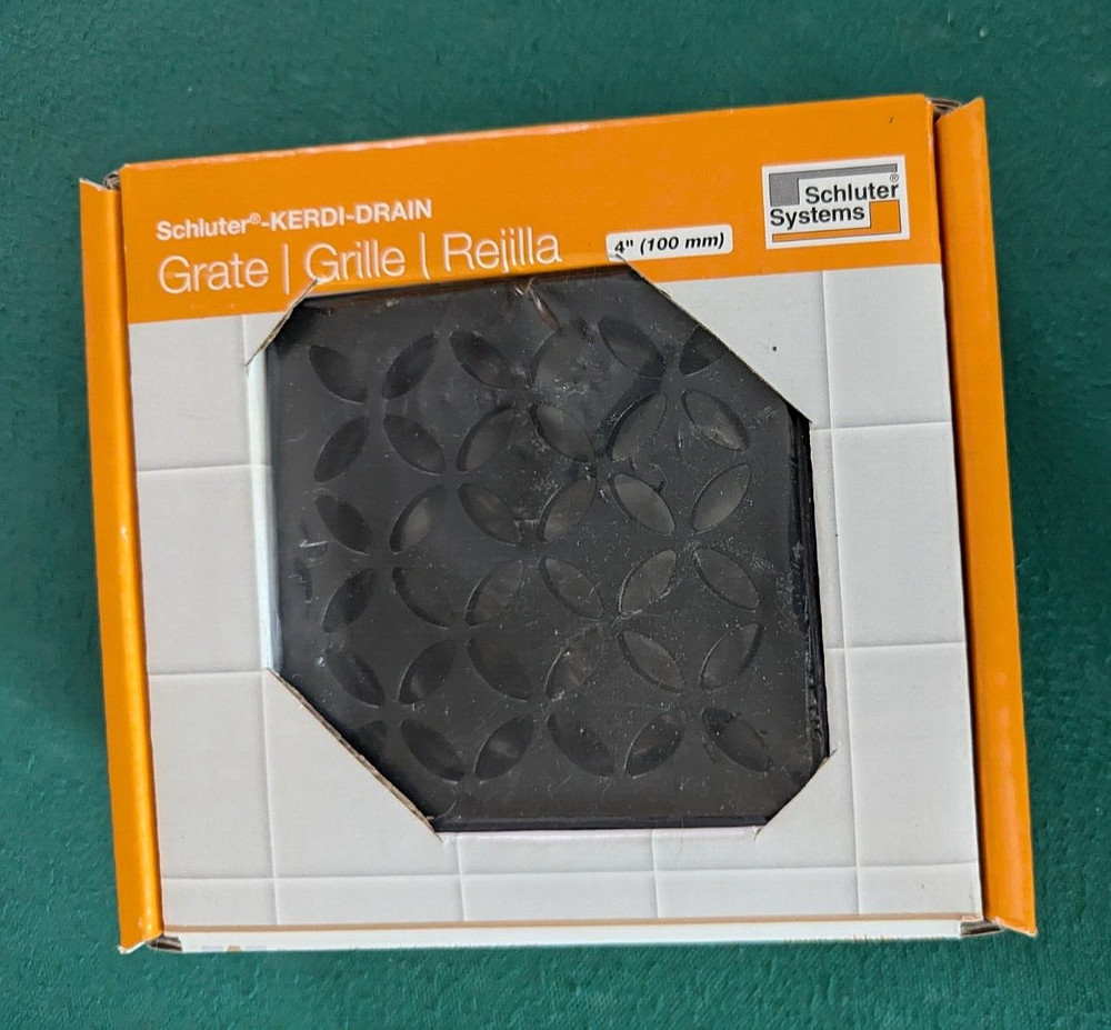 Kerdi-Drain 4 in. Matte Black Floral Drain Grate OPEN BOX