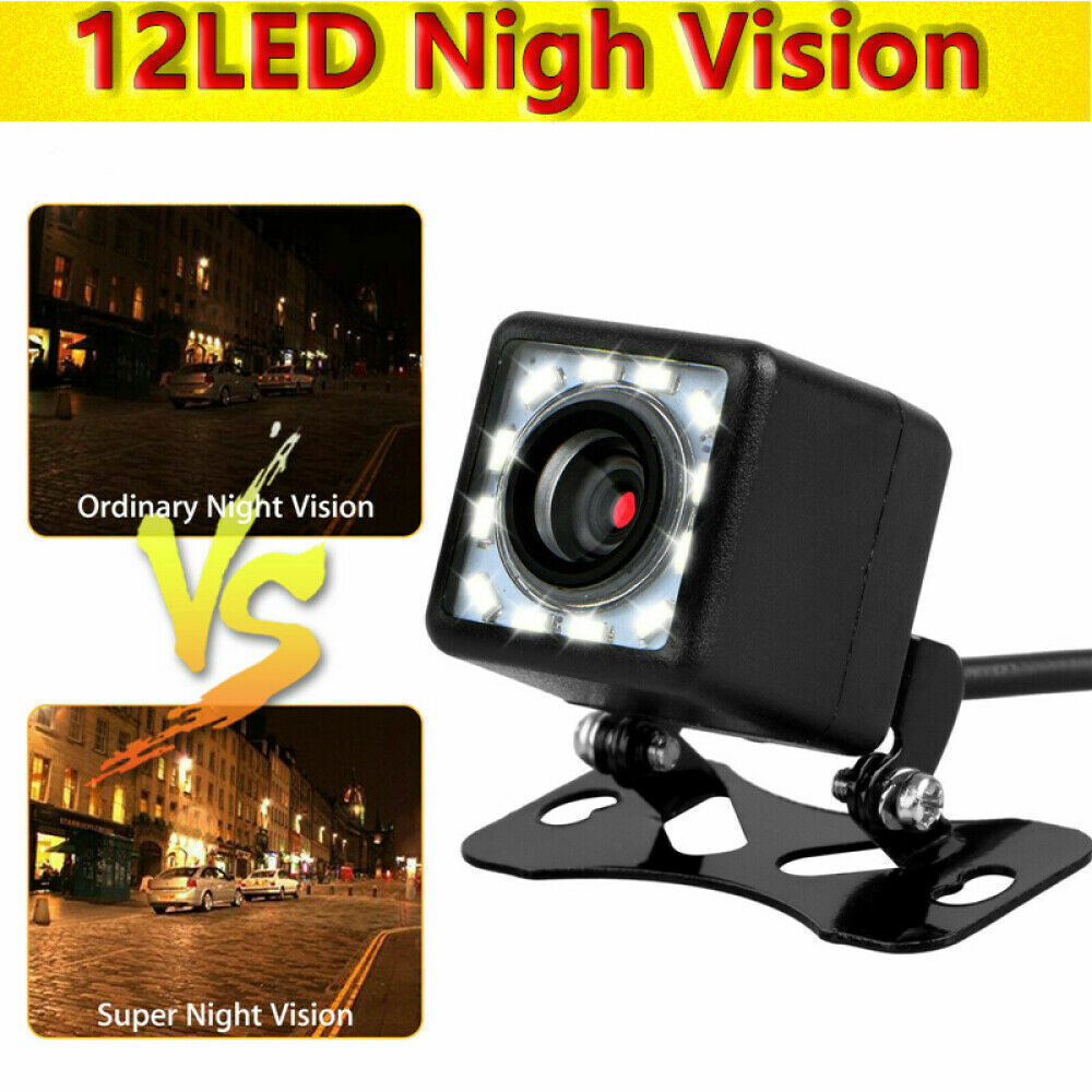 Car Rear View Backup Camera Parking Reverse Back Up Camera Waterproof CMOS 12LED
