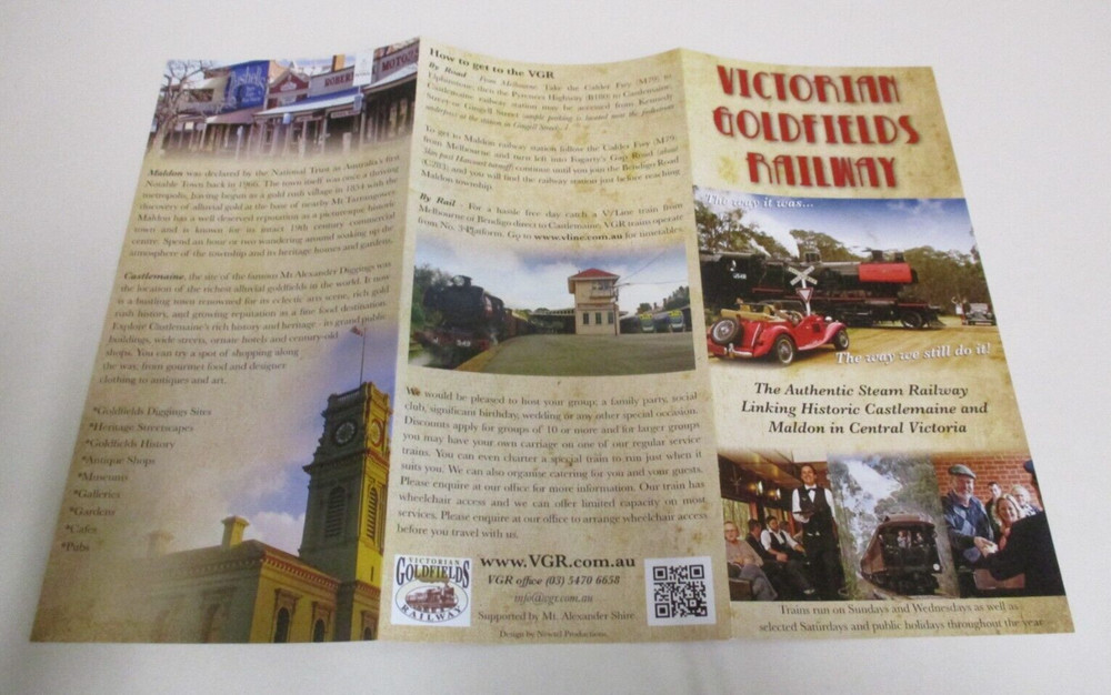 Victorian Goldfields Railway - Train Brochure & Leaflets - Castlemaine & Maldon