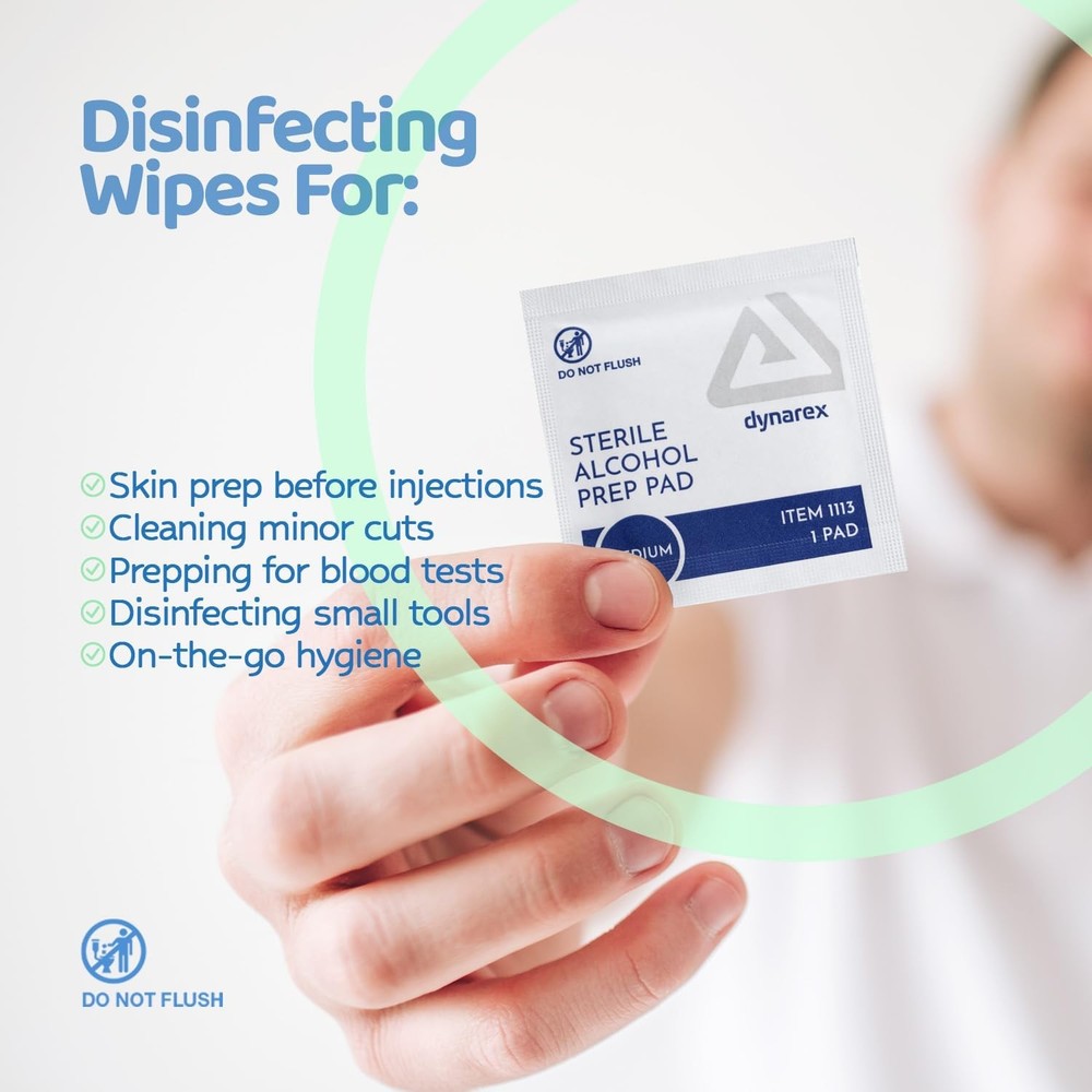 DynaSafety Sterile Prep Pads - Medium - 70% Isopropyl