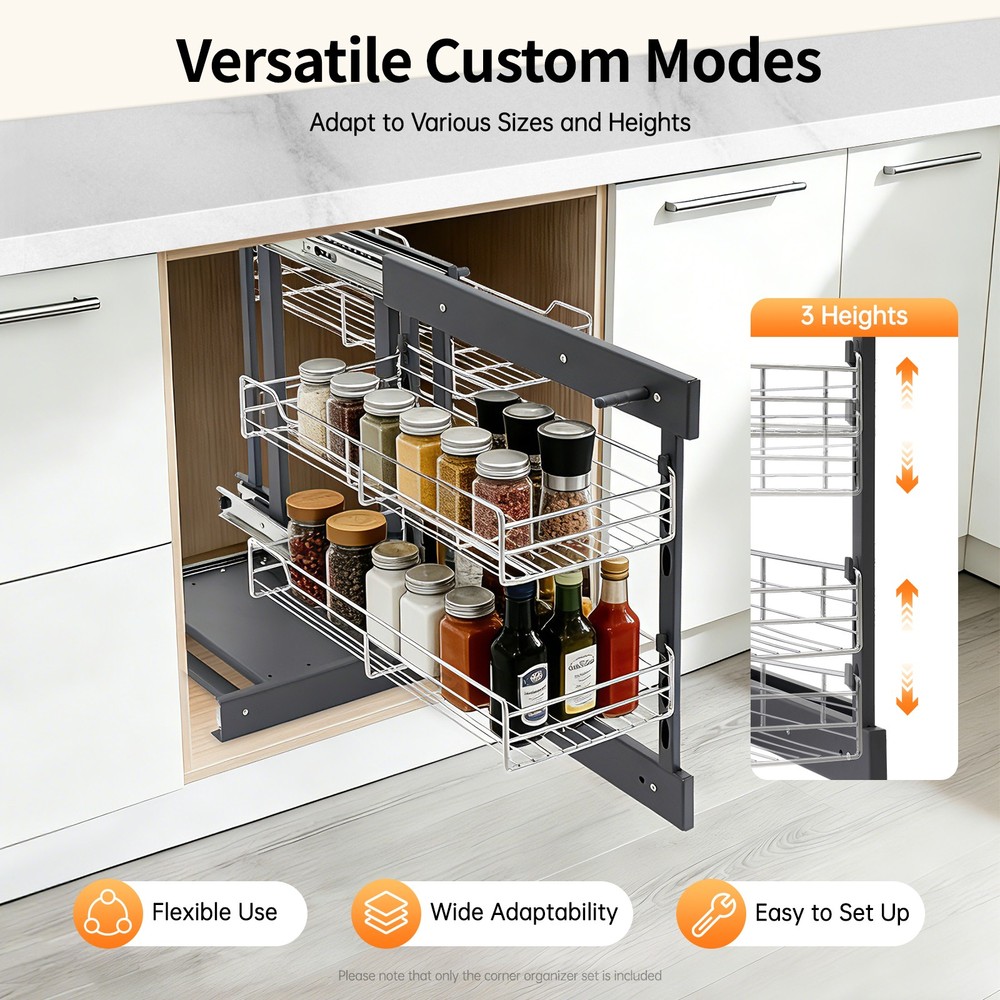 Blind Corner Organizer Pull-out Cupboard Organizer Pull-out Pantry Shelves