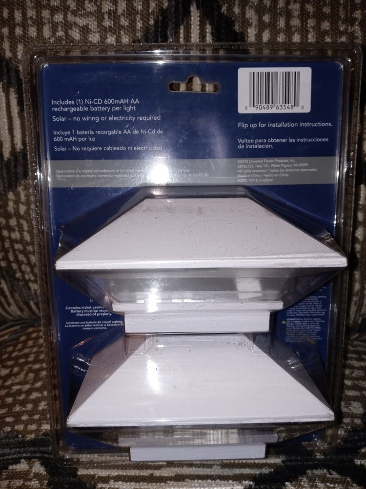 Deckorators Post Cap Solar Light+White+2 Pack+NEW+Hart+Sylvania+
