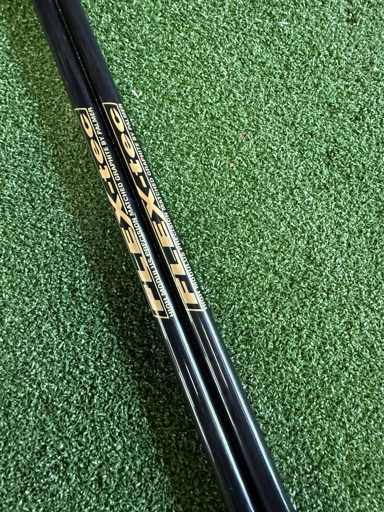2 x Flex-Tec Graphite Black Golf Iron Shafts Stiff Flex .370 New