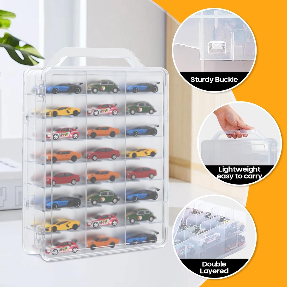 46 Grids Sewing Organizer, Double Sided Thread Box Storage, Portable Clear Pl...