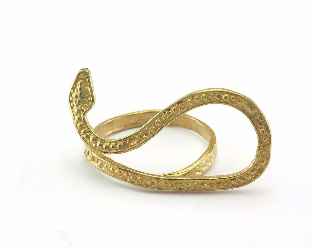 Snake Adjustable Ring Raw brass (20mm 10US inner size - Adjustable ) Oz2689