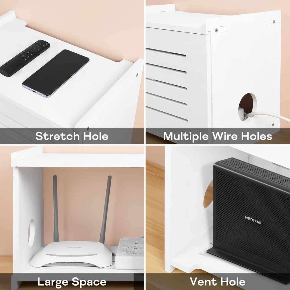 White Router Shelf Projector Shelf Projector Stand Router Storage Box Modem