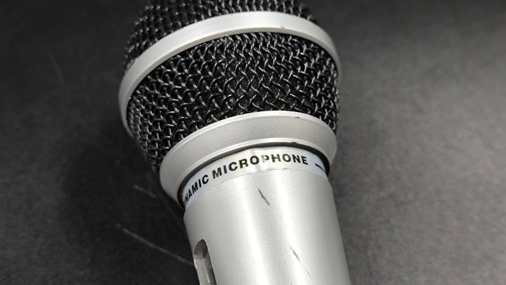 Uni-Directional Dynamic Microphone Used Working Silver