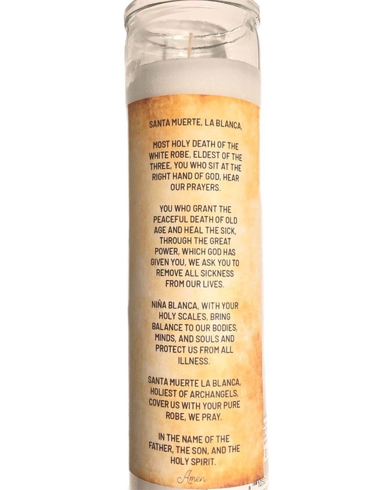 Santa Muerte Candle White